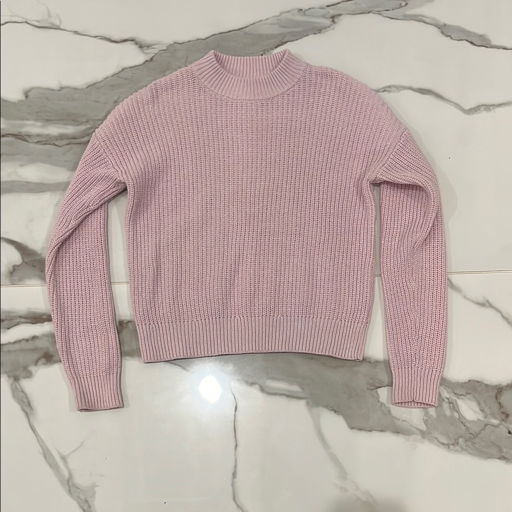 Treasure & Bond Pink Ribbed Knit Sweater
